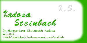 kadosa steinbach business card